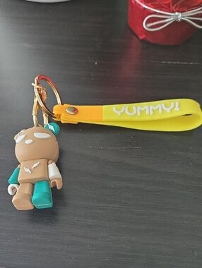 YUMMY Yellow Silicone Strap Key & Character Charm-NWOT